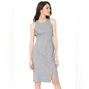 Banana Republic Size 14 Plaid Bi-Stretch Sheath Dress - Black/Gray